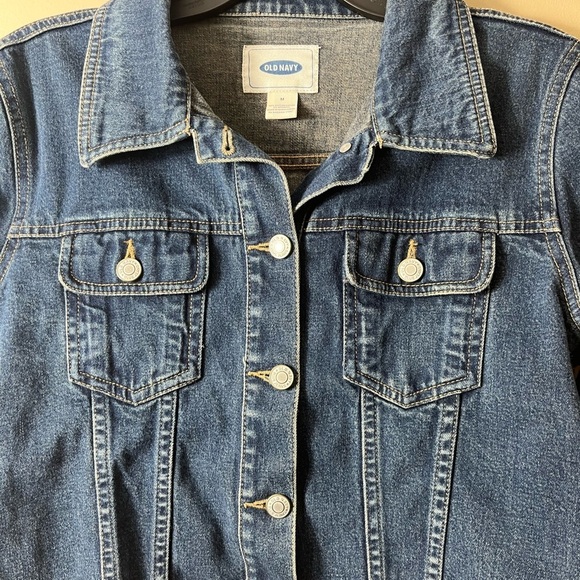 Denim Blue Jean Jacket by Old Navy Size Medium Country Casual Western Trucker - Picture 5 of 7